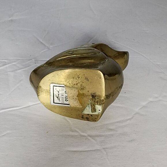 LEONARD Vintage Brass Duck BIRD FIGURINE Accessories Midcentury modern Hollywood - Picture 4 of 7